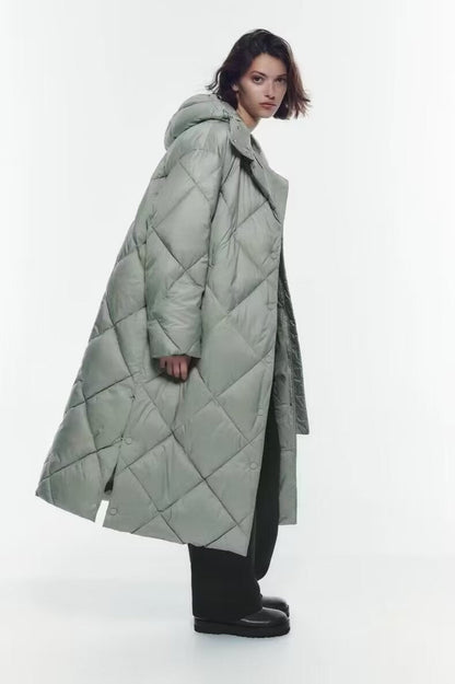 Padded Longline Hooded Puffer Coat