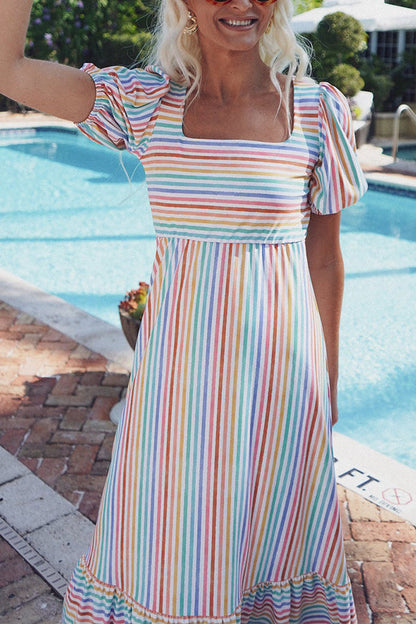 The Lucy Rainbow Stripe Dress