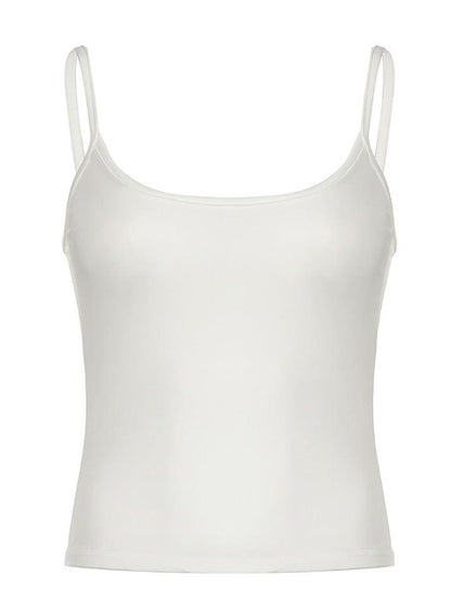 Solid Color Basic Slim U Neck Cami Top