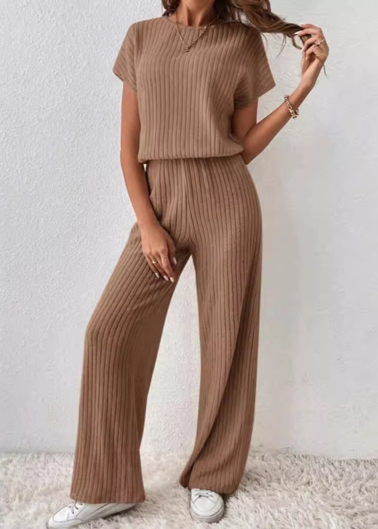 Soft Serenity - Ribbed Knit Two-Piece Set