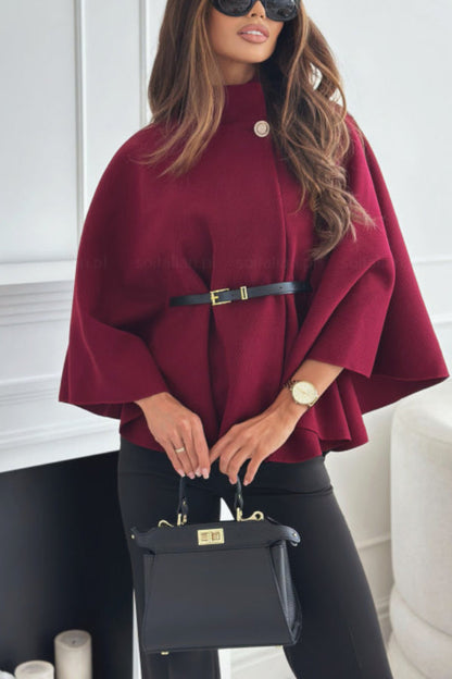 Chic Poncho Cape with Belt