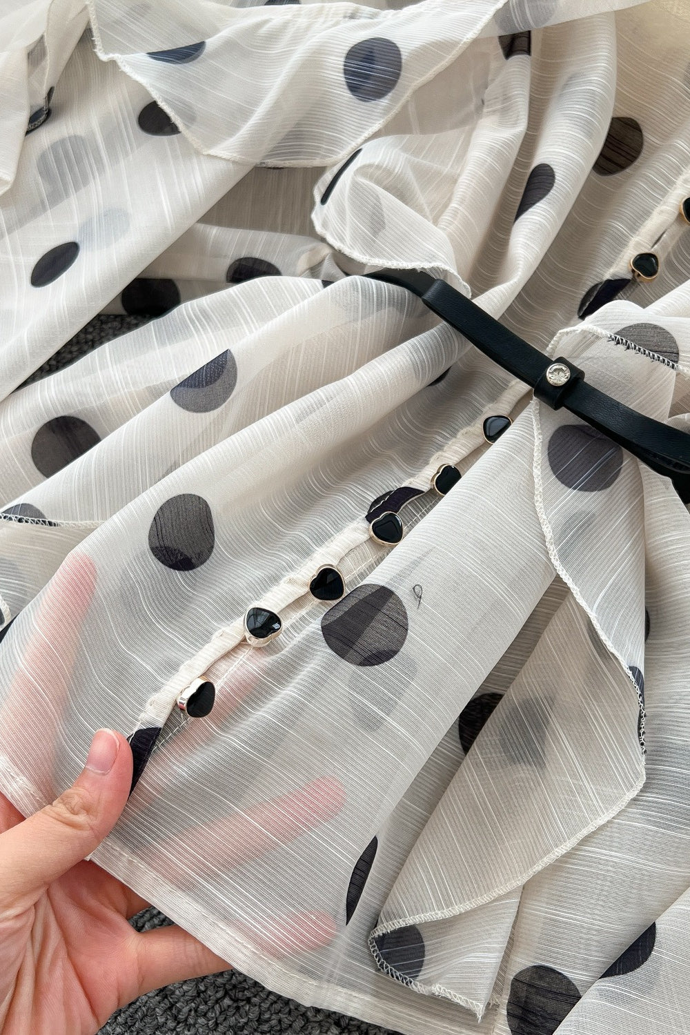 Polka Dot Blouse Mermaid Skirt Two Pieces Set