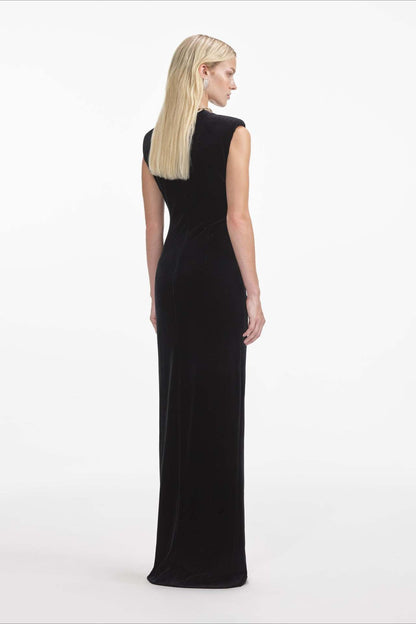 Cut Out Velvet Bodycon Party Dress