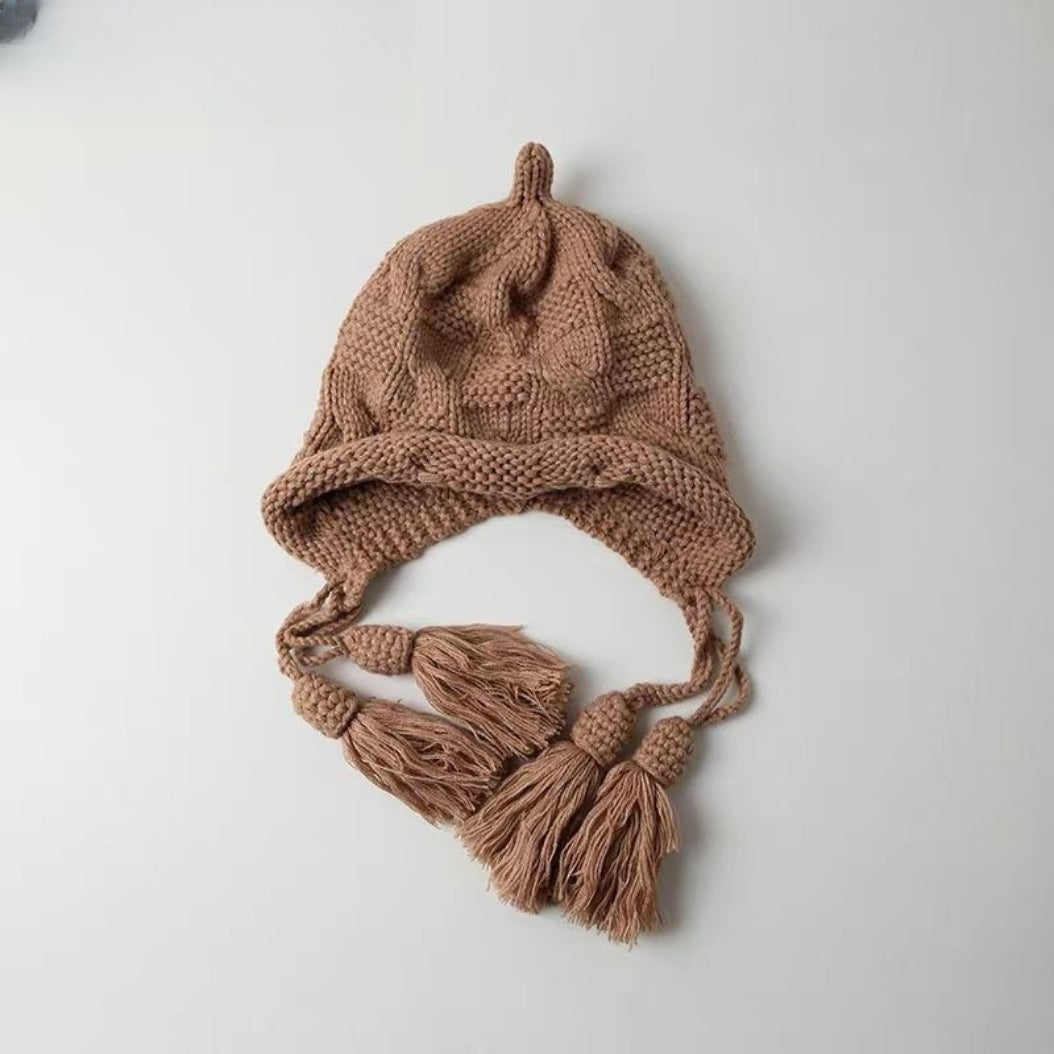 Faux Fur Pom Pom Knit Hat