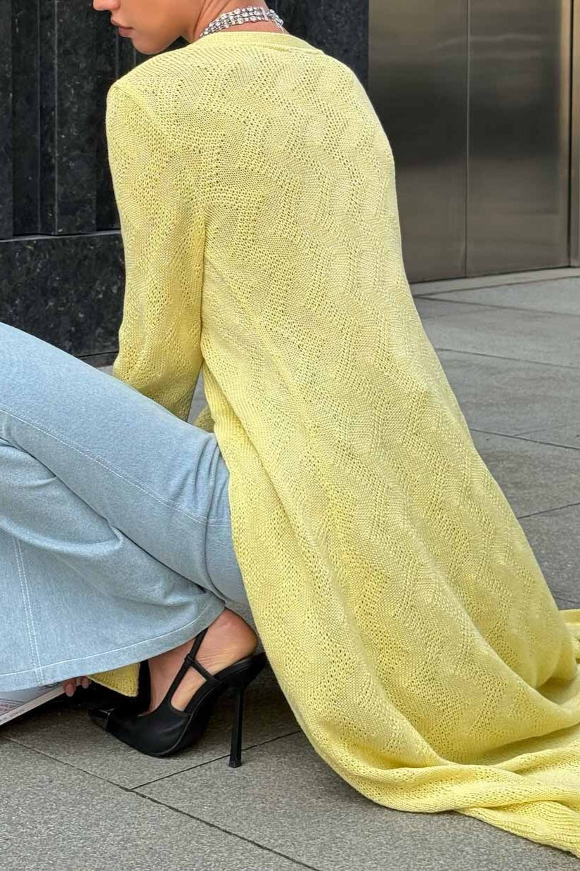 Lazy-Style Christmas Printed Loose Knit Cardigan