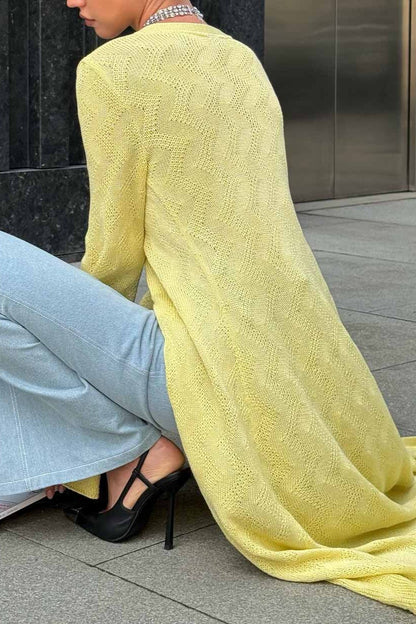 Lazy-Style Christmas Printed Loose Knit Cardigan