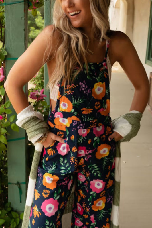 BIRDIE FLORAL PRINT OVERALLS