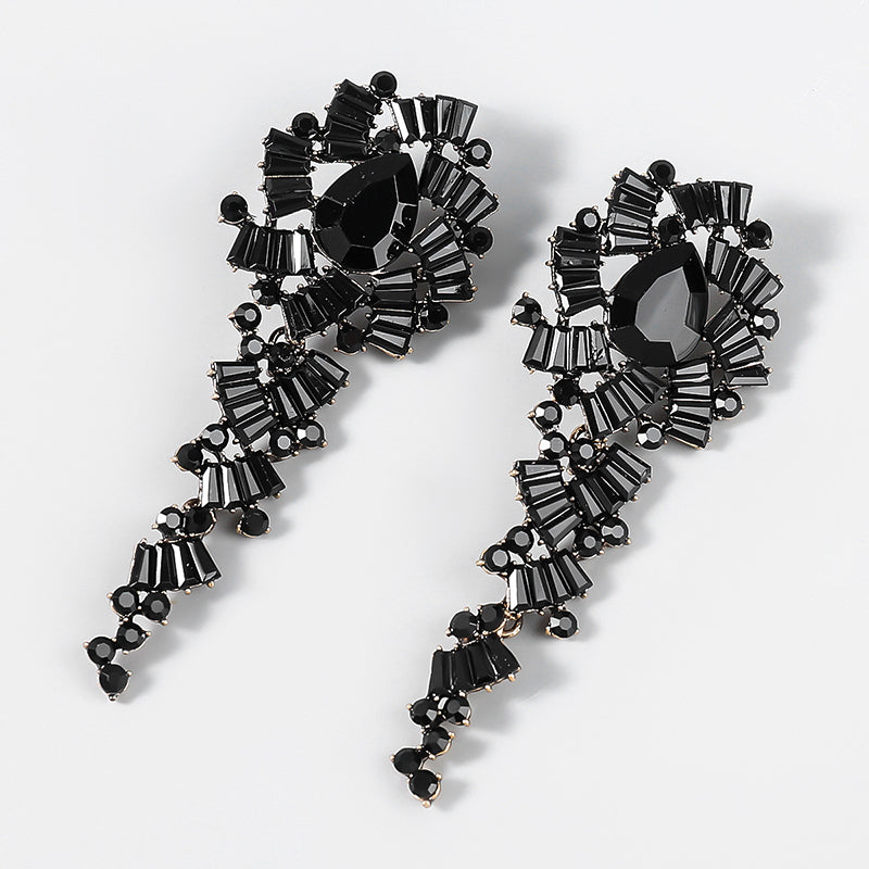 Retro Alloy Acrylic Flower Long Earrings