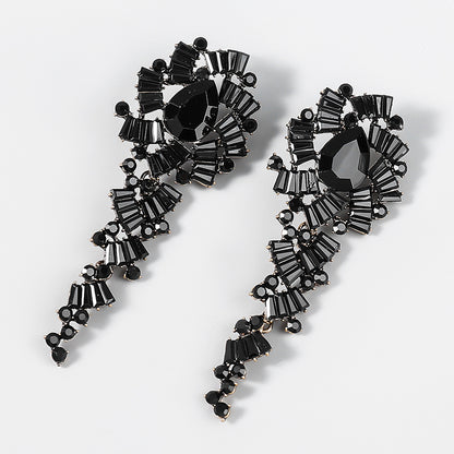 Retro Alloy Acrylic Flower Long Earrings