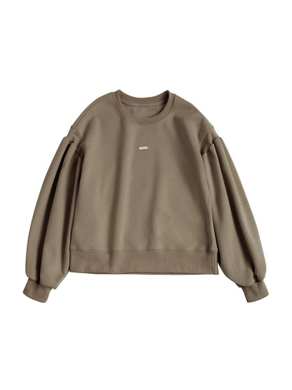 Solid Color Label Embellished Oversized Hoodie