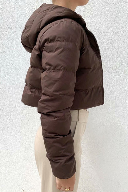 Short Hooded Quilted Puffer Jacket