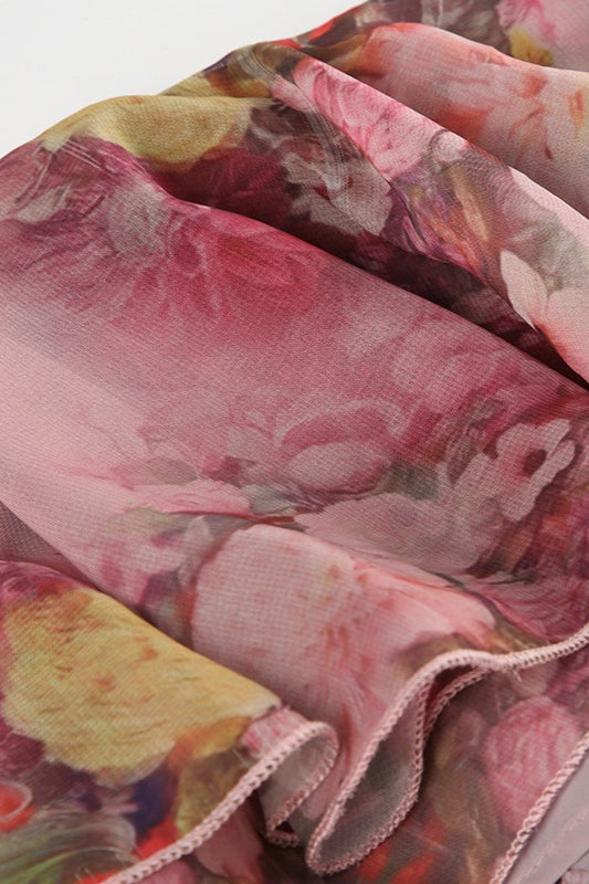 Romantic Floral High Waist Maxi Skirt