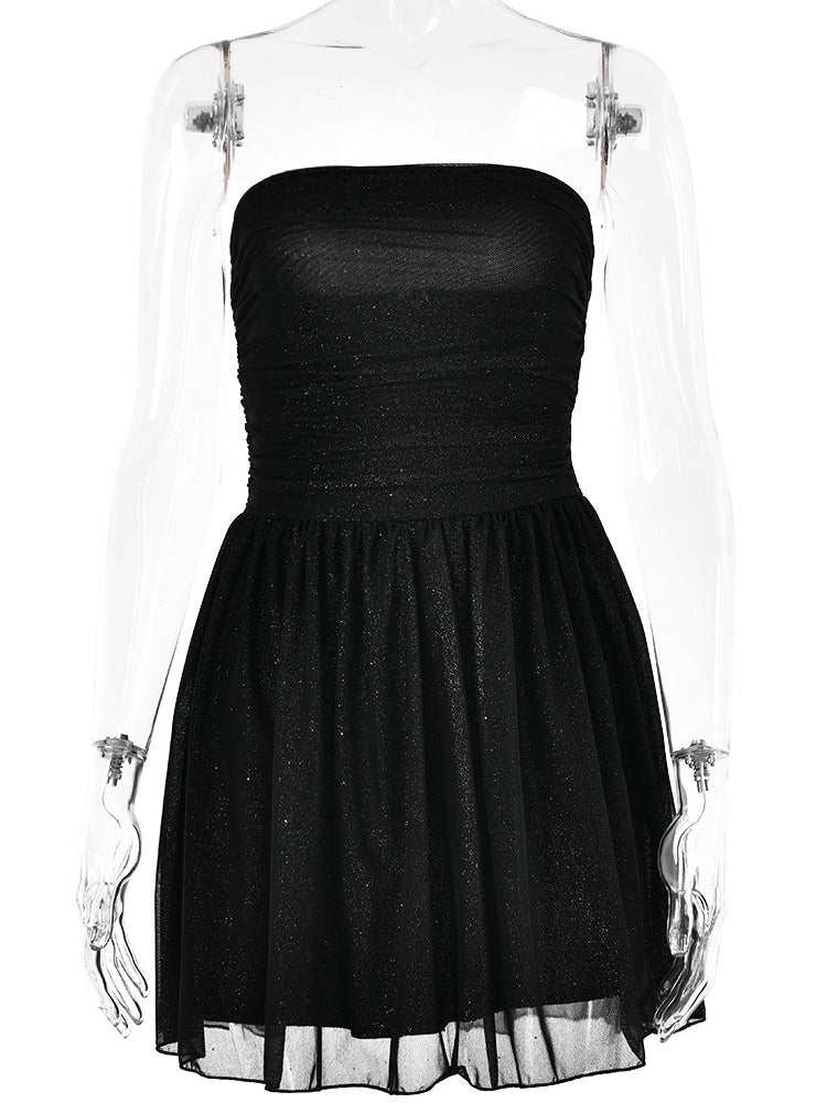 Party Dresses Red Strapless Bows Sleeveless Open Shoulder Semi Formal Dress