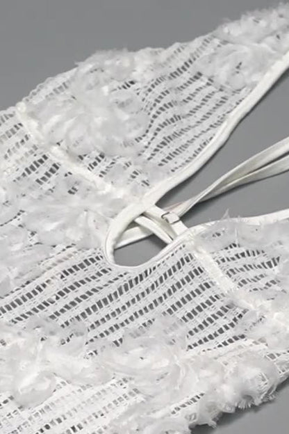 Jacquard Strapless Halter Maxi Dress