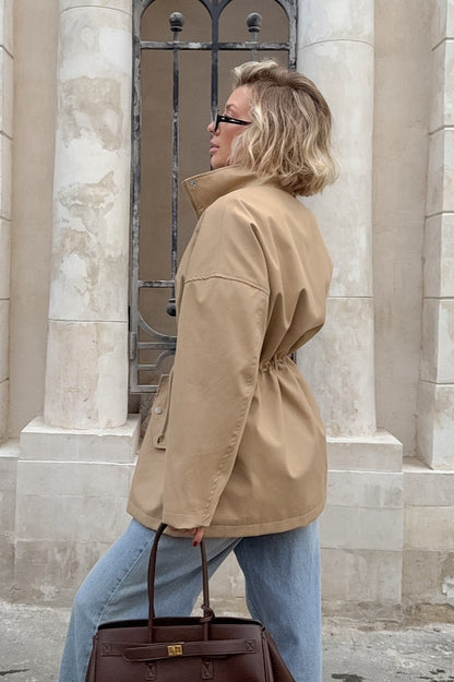 Barnfit Midi Drawstring Trench Coat