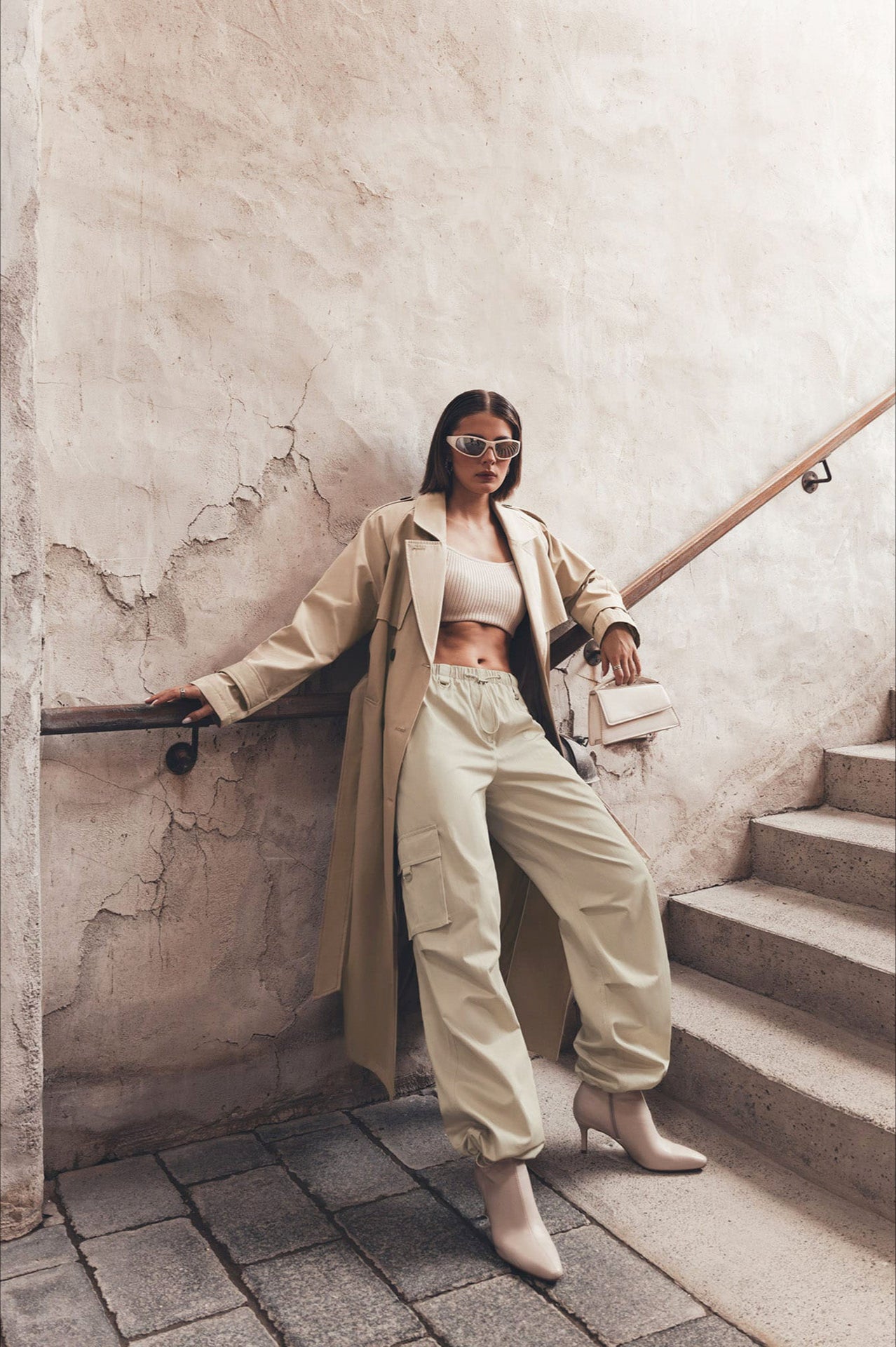 Drawstring Wide Leg Cargo Pant