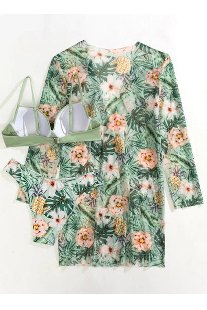 Nélida® | Tropical Print Wrap Underwire Bikini With Cover-Up