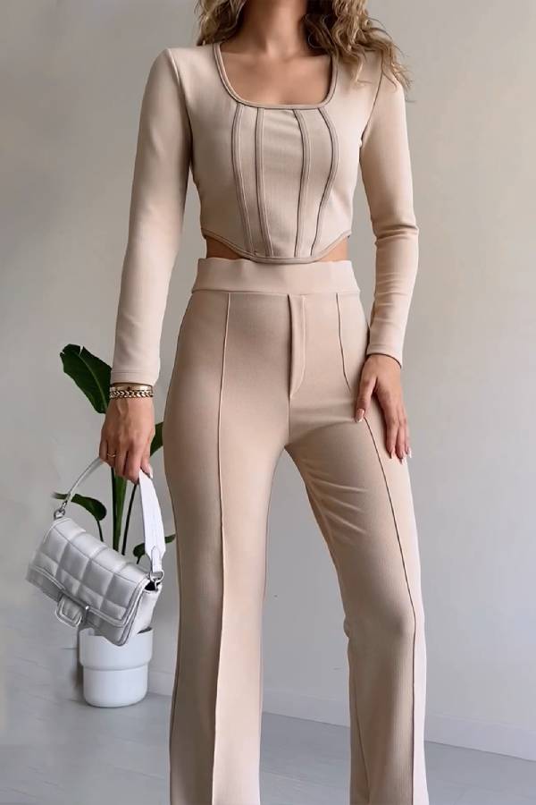 Stylish U-Neck Two-pieces Suit