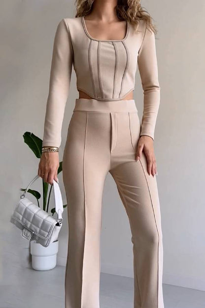 Stylish U-Neck Two-pieces Suit