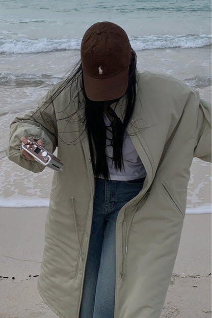 Relaxed Fit Longline Puffer Jacket