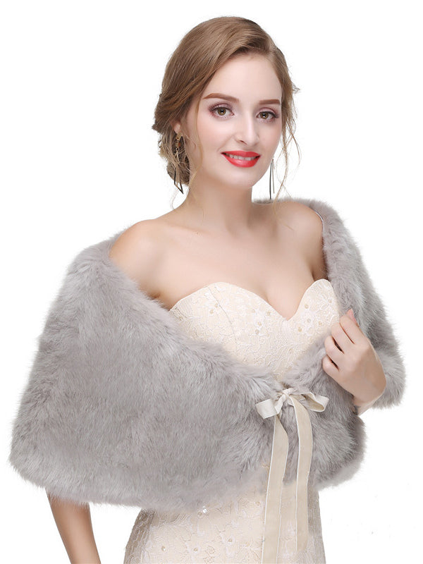 Faux Fur Wedding Shawl Shrug Bridal Wrap For Winter