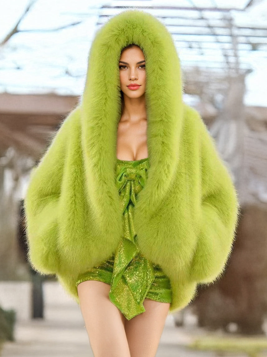 Faux Fur Coats With Hood High Low Design Winter Jacket For Women 2026