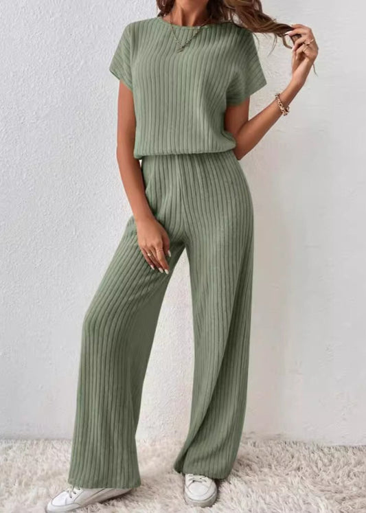 Soft Serenity - Ribbed Knit Two-Piece Set