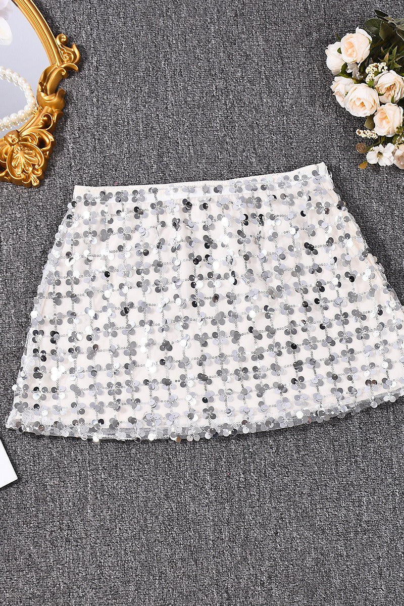 Sequin A-Line Bodycon Skirt