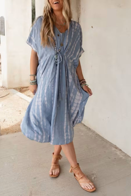 TIE DYE KIMONO DRESS