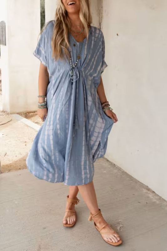 TIE DYE KIMONO DRESS