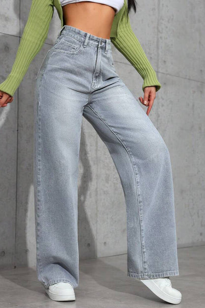 High Waist Loose Straight Jean