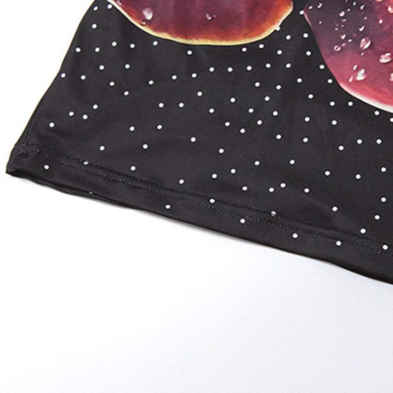 V neck ruched polka dot flower print cami maxi dress