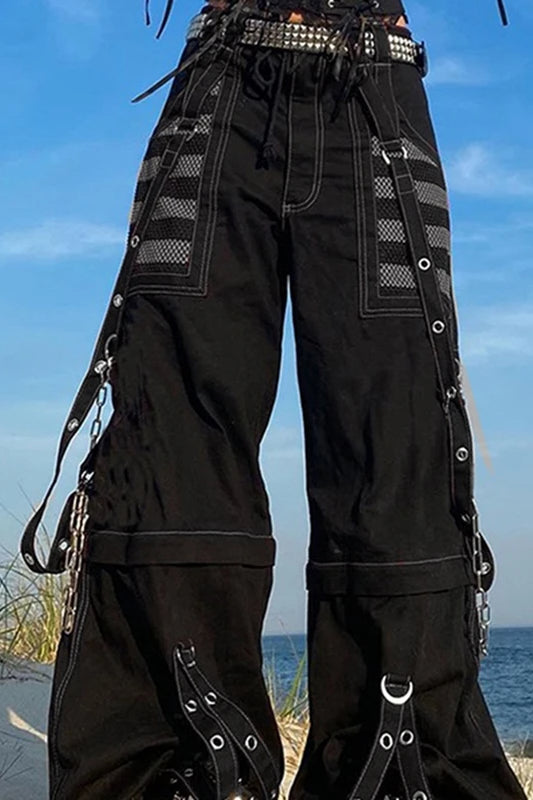 Gothic Wide Leg Cargo Jeans