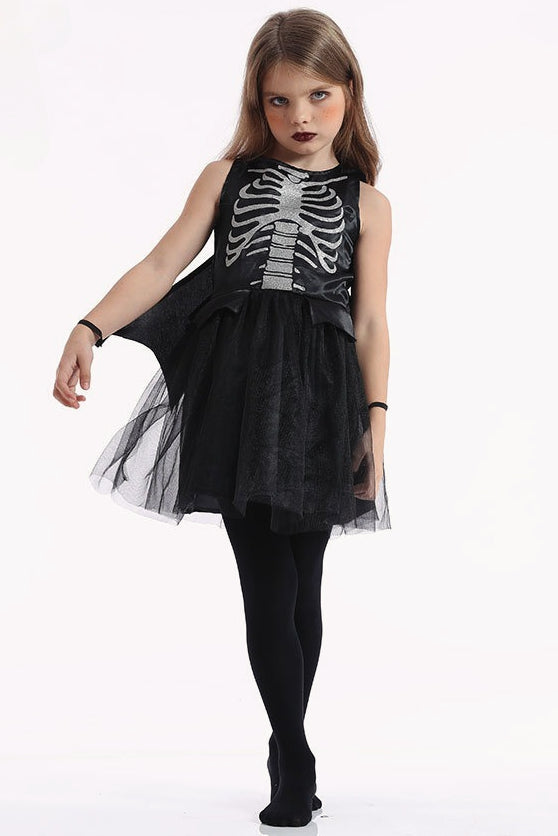 Skeleton Print Kid Halloween Costume