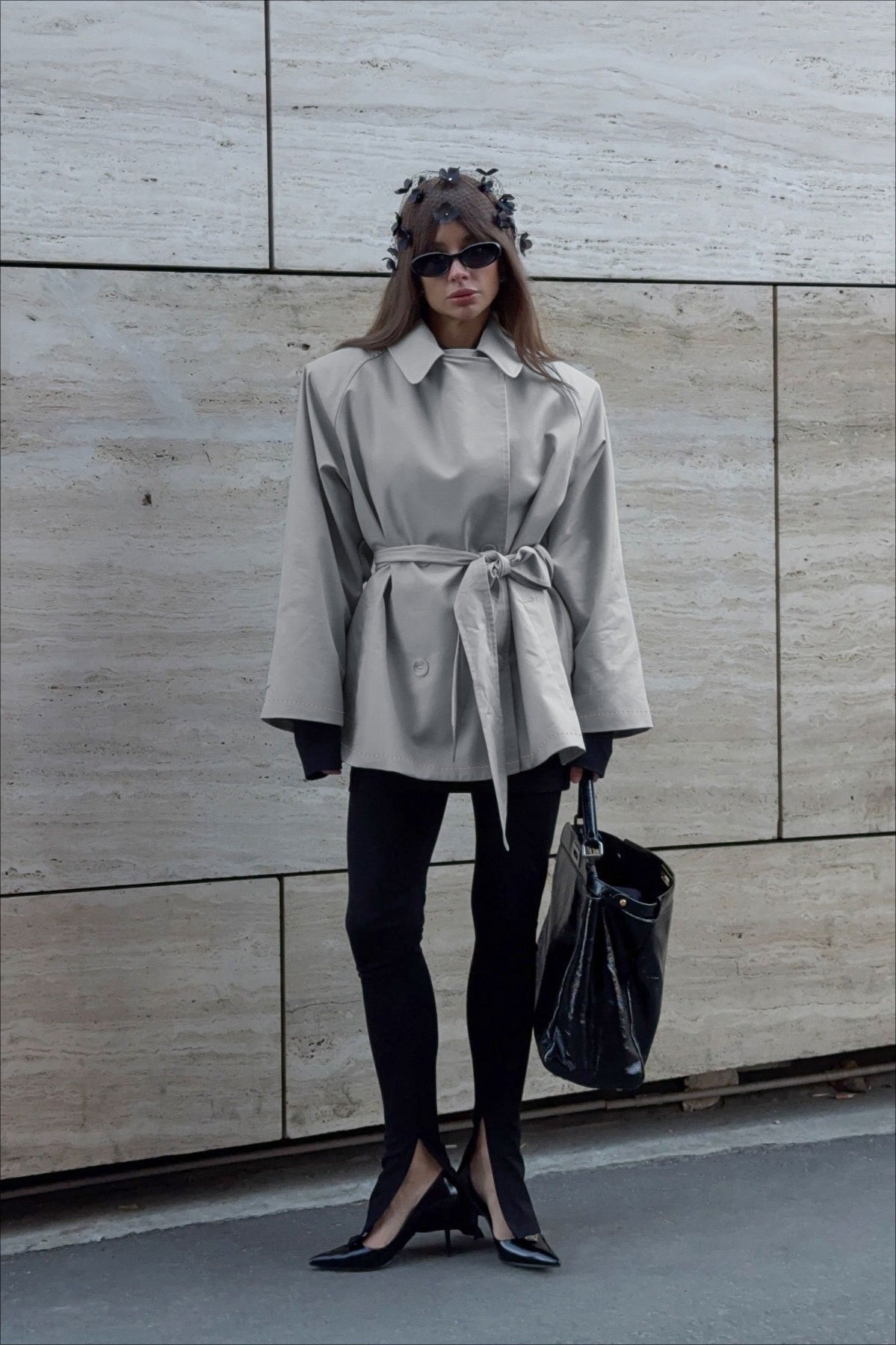 Vintage Casual Belted Trench Coat