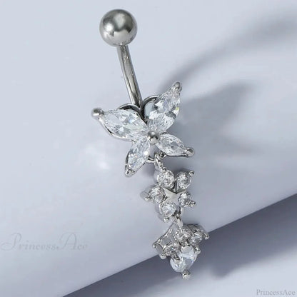 AB Butterfly Lunar Pink Gothic Belly Ring