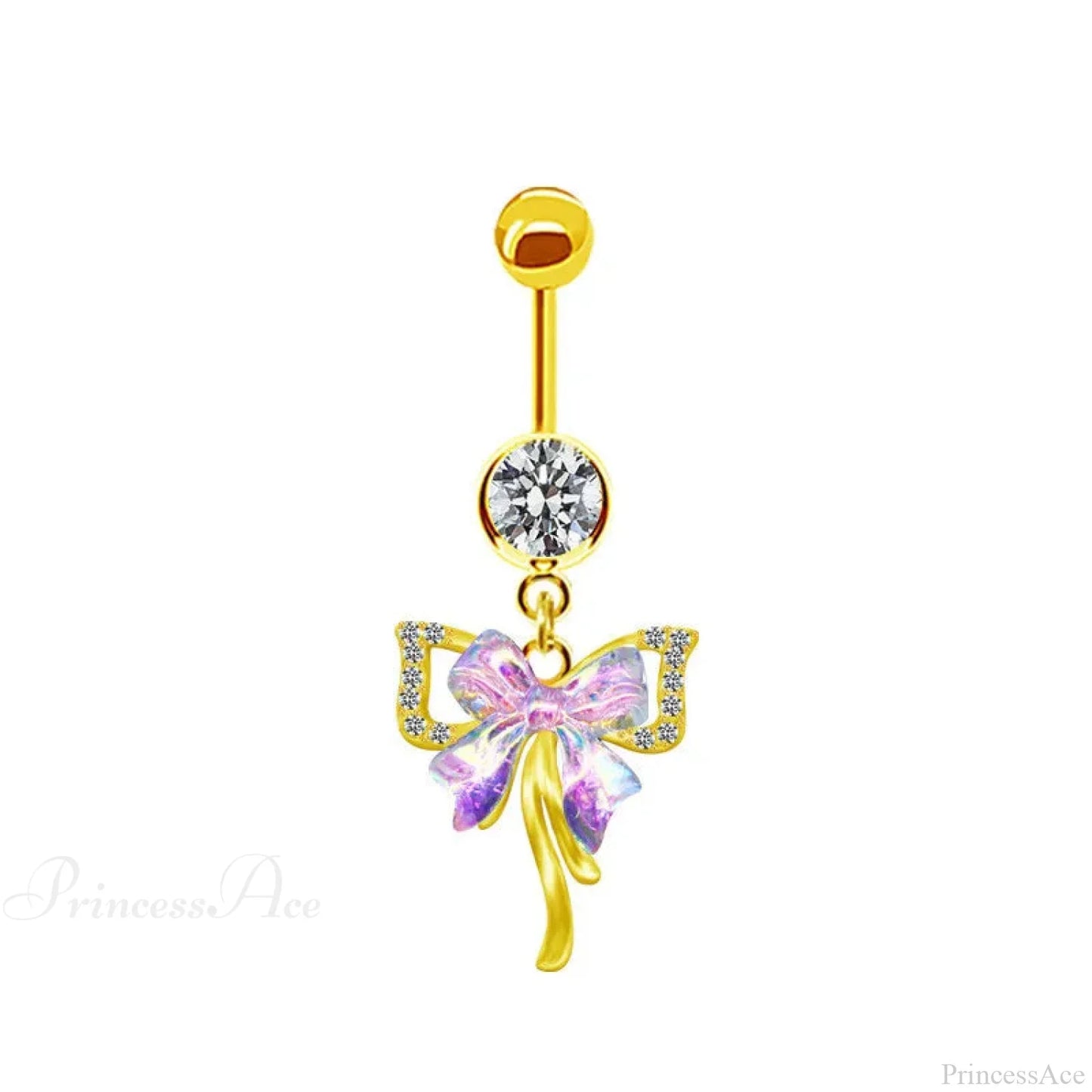 AB Butterfly Lunar Pink Gothic Belly Ring