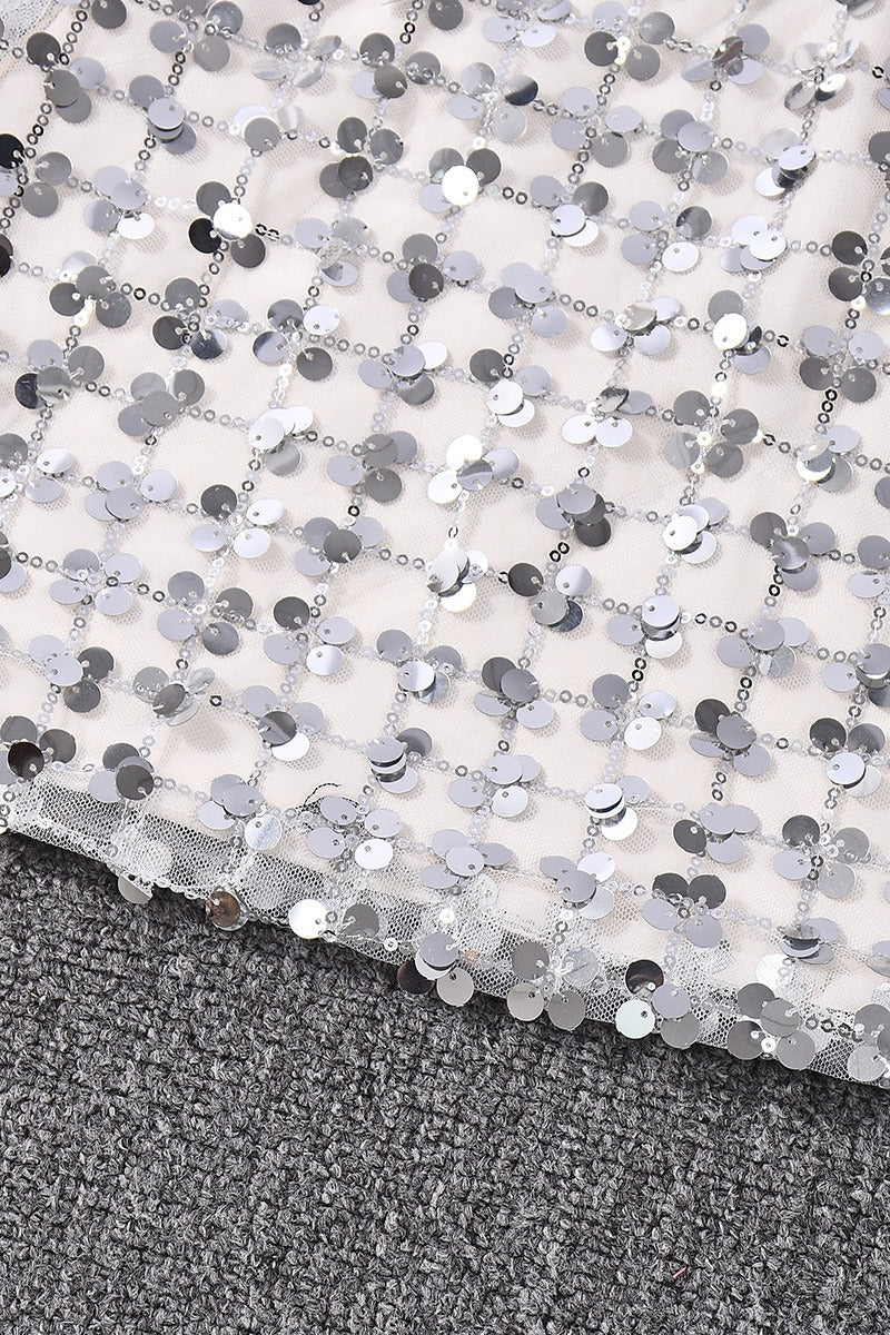 Sequin A-Line Bodycon Skirt