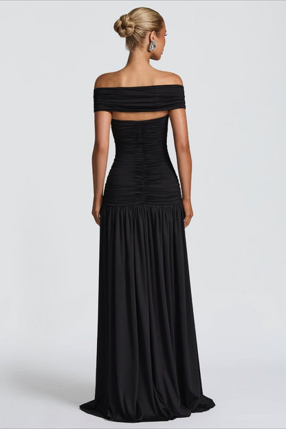 One-Shoulder Asymmetric Slit Birthday Dress