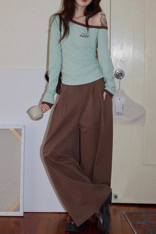 Tied Waist Asymmetric Knit Top