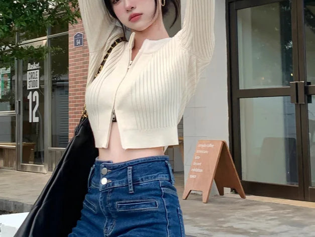 Double-Headed Zipper High Quality Knitted Cardigan Coat