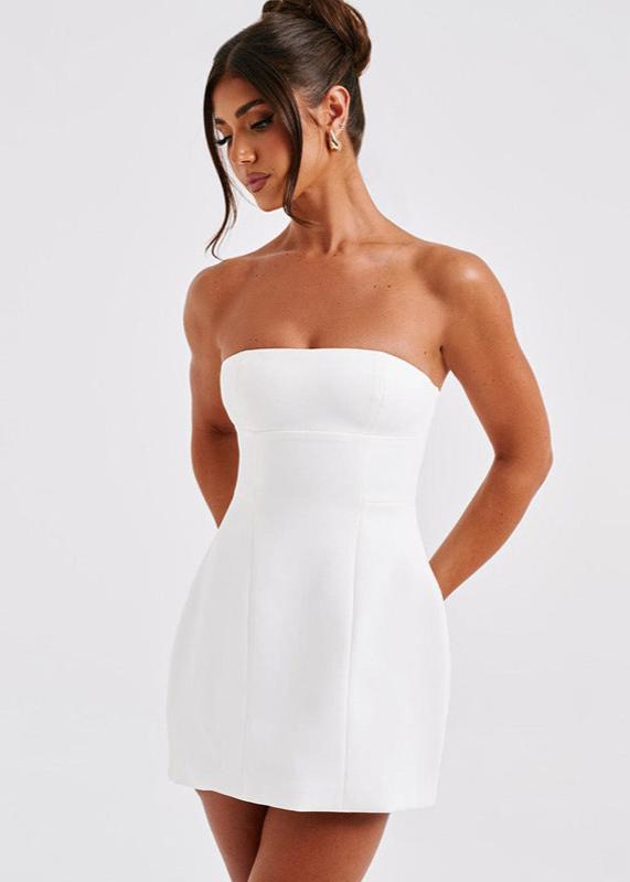 Strapless Black Tube Top Mini Dress