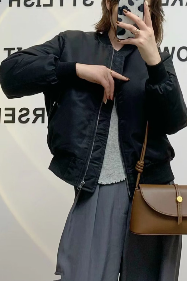 Stand Collar Thickened Single-sided Flight Jacket Baseball Jacket