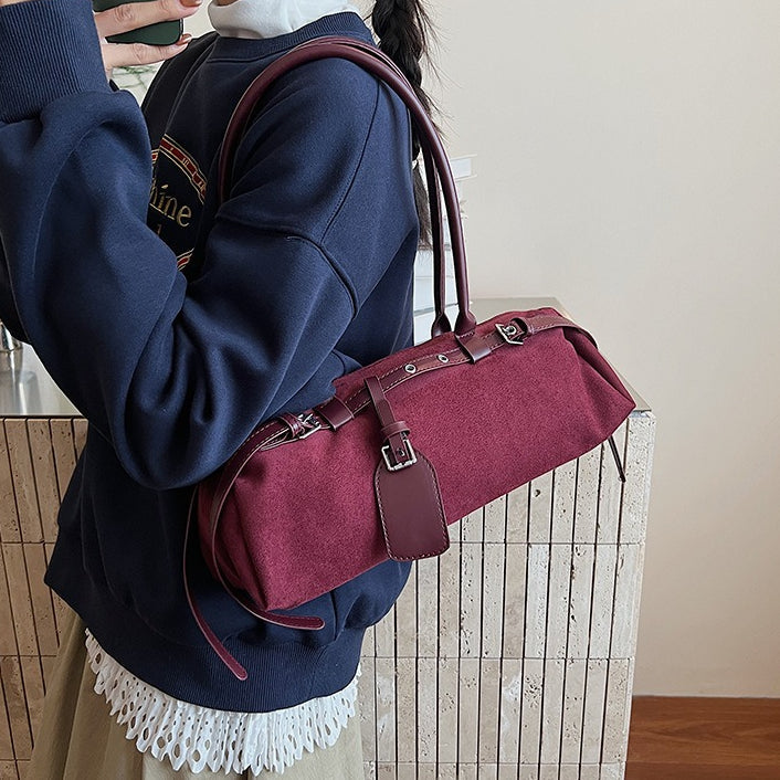 Stylish Long Lock Solid Color Elegant Shape Underarm Bag