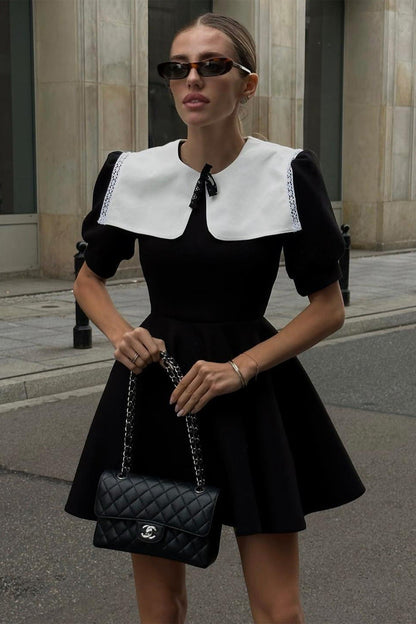 Chloe Doll Collar Puff Sleeve Mini Dress