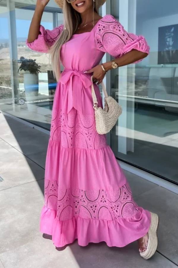 Loose Lace Hollow Long Skirt