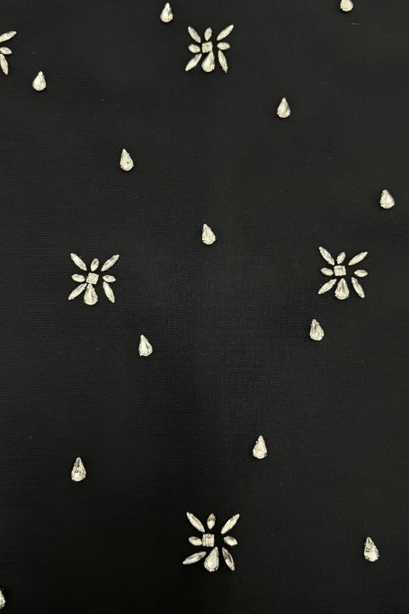 Griselda Off Shoulder Crystal Embellished Maxi Dress