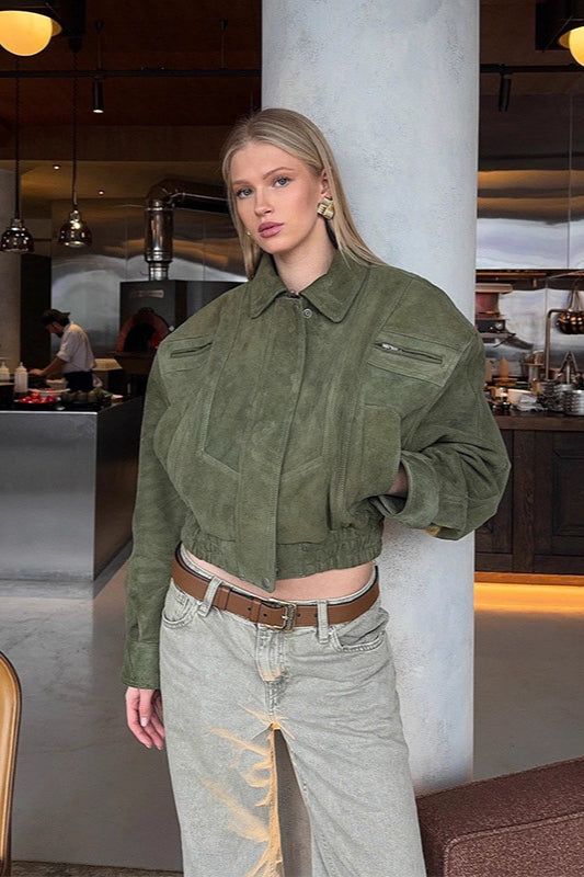 Vintage Cropped Utility Jacket