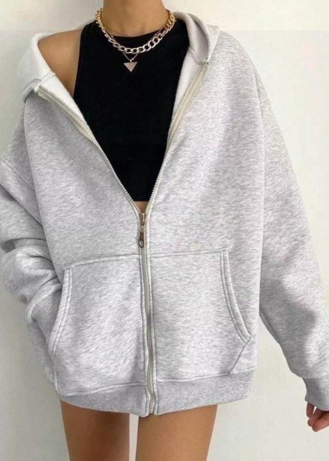 Cozy Zipper Hooded Cardigan Coat - Casual Essential for Women