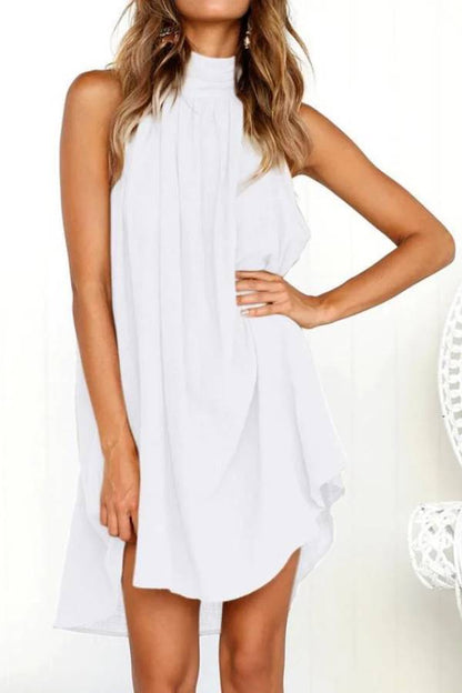 Sweet Crinkle Sleeveless Mini Dress